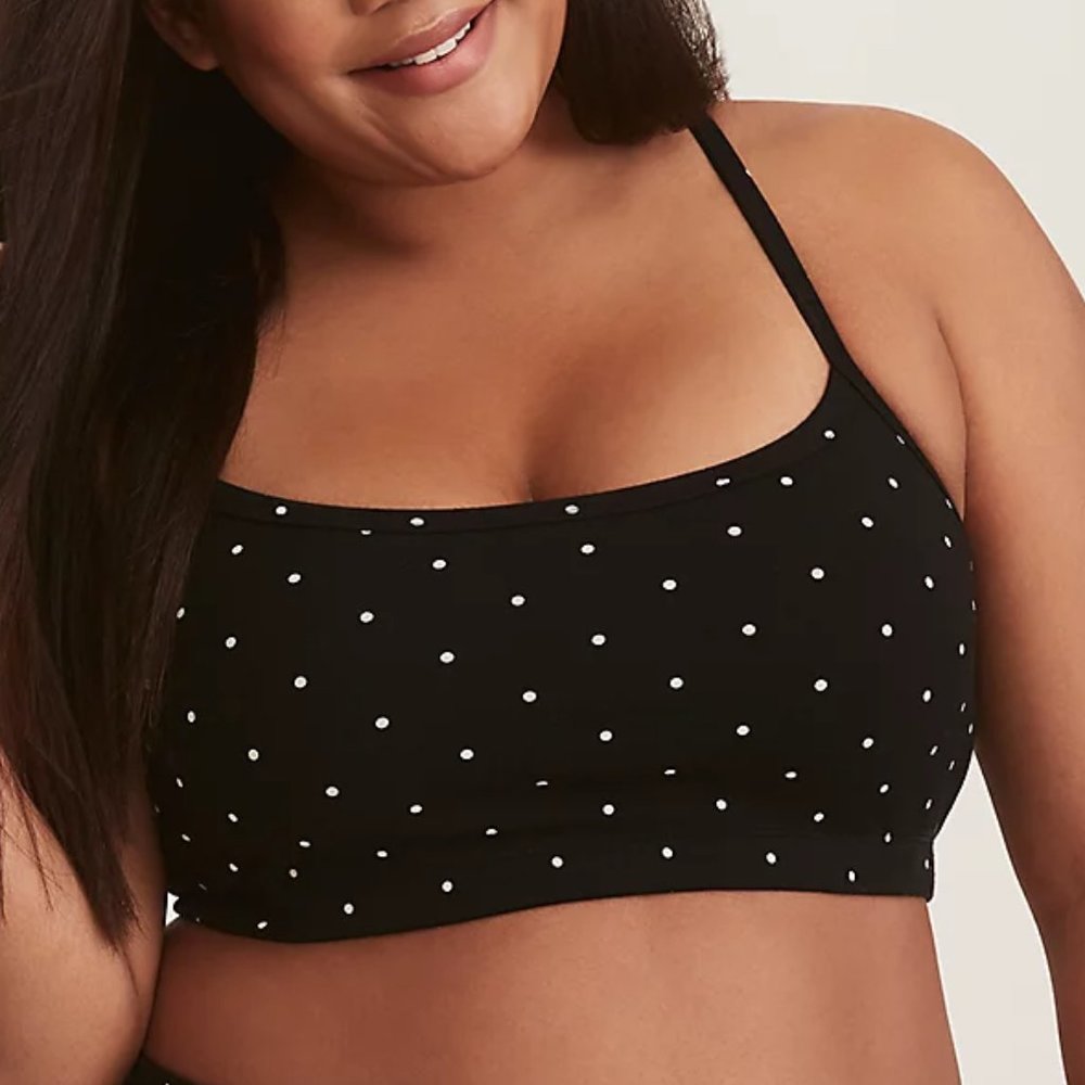 Torrid Black & White Polka dot Active Top Sport Bra Size 1